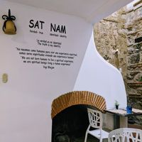 Inside the restaurant at Sat Nam in Antigua