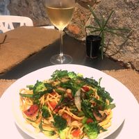 Vegetables fetucchini at Sat Nam in Antigua