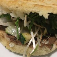 Arepa with cacao  at Sat Nam in Antigua