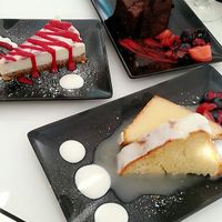 Lemon Sponge, white Cheseecake and Brownie at V-Thos in Javea