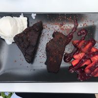 Warm Brownie with Vegan Ice Cream  at V-Thos in Javea