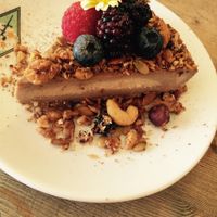 Raw vegan cheesecake! Delicious  at The Seaplane Works in Rochester