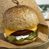 Bully’s vegan burger, 37 lei  at Sara Green - Vegan Bistro in Bucharest