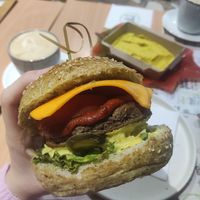 Cheeseburger at Sara Green - Vegan Bistro in Bucharest
