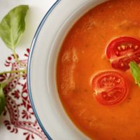 Creamy Tomatoes Soup - tomatoes, celery, carrot, onion, oregano and love :) at Sara Green - Vegan Bistro in Bucharest