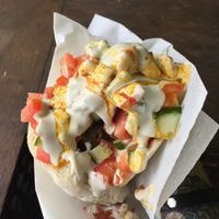 Saucy falafel wrap  at Falafellicious in Smithfield