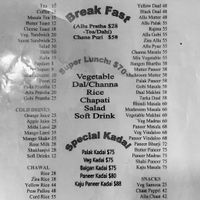 The menu at Smrat Pure Veg - Chungking 5th Floor in Kowloon