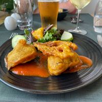 Mushroom tempura at Lusitania in Alvor