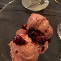 Raspberry sorbet   at Lusitania in Alvor
