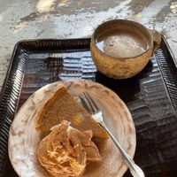 Pumpkin tarte and chai  at Shokudo Pace in Kamakura