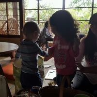 Toys in the main dining room for children at Shokudo Pace in Kamakura