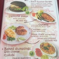 menu at Privet Russian Food in Vientiane