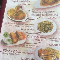 menu at Privet Russian Food in Vientiane