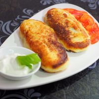 Croquette potatoes with mushrooms  at Privet Russian Food in Vientiane