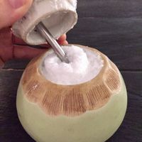 Coconut smoothie  at Cafe Organic in Canggu