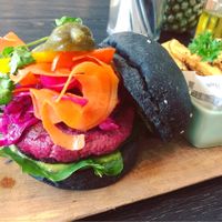 Beet the Bean Burger  at Cafe Organic in Canggu