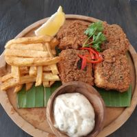 Fish and chips at Cafe Organic in Canggu