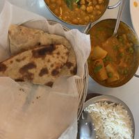 Roti, Chana Masala, Aloo Mater, rice  at Kathmandu in Des Moines