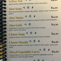 Vegan items clearly marked   at Kathmandu in Des Moines