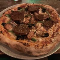 Sausage pizza at Harmonium in Edinburgh