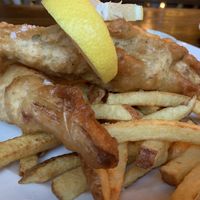 Banana blossom fish & chips  at Harmonium in Edinburgh