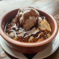 Baked chocolate chip cookie and ice cream  at Harmonium in Edinburgh