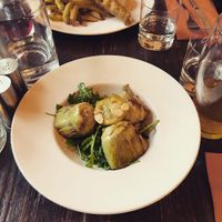 Artichokes & fish’n’chips  at Harmonium in Edinburgh