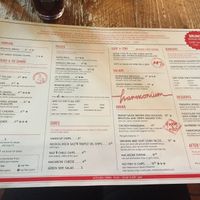 The menu at Harmonium in Edinburgh