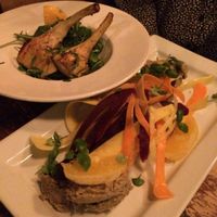 Lentil pate and grilled artichokes  at Harmonium in Edinburgh