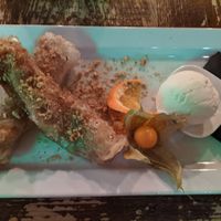 Apple-cinnamon spring rolls at Harmonium in Edinburgh