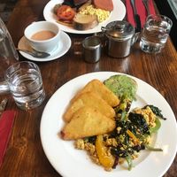 Full Scottish breakfast and tofu scramble  at Harmonium in Edinburgh