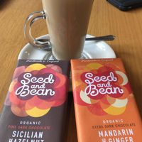 hazelnut latte and vegan chocolate at An Tobar Veggie Cafe in Isle Of Mull