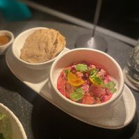 Beetroot ceviche   at Manta at The Cape Hotel in Cabo San Lucas