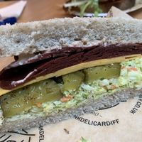 Vegan pastrami  at New York Deli in Cardiff