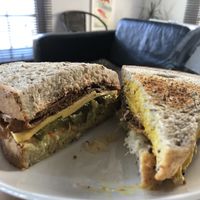 Vegan Reuben and the veganized classic reuban at New York Deli in Cardiff