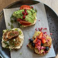 Breakfast toasts   at Happy Bean in Prague