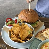 Burger at Happy Bean in Prague