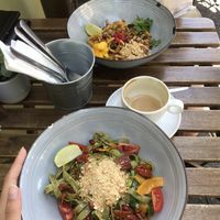 Tagliatelle and udon at Happy Bean in Prague