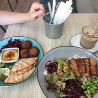 Buddha bowl and falafel at Happy Bean in Prague