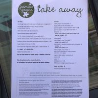 Menu as of Sep 2019 at Jasmine Greens - Kiosk in Umina Beach