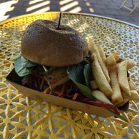 Tofu burger with satay sauce  at Jasmine Greens - Kiosk in Umina Beach