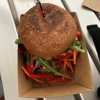 Seitan and tofu burger  at Jasmine Greens - Kiosk in Umina Beach
