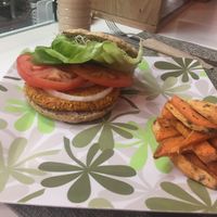 Vegan burger  at Kaban in Mexico City