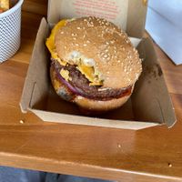 Vegan impossible cheese burger  at Grill'd in Phillip