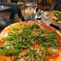 Bosco mushroom vegan pizza with extra rocket and garlic oil at Pizza Express in Rochester