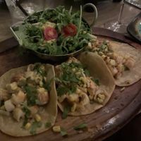 Hearts of palm tacos and side salad  #Veganuary at Avocado Grill in West Palm Beach