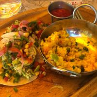 Vegan tacos! Sooo good, be prepared to get messy! I added jalapeños 😍 at Avocado Grill in West Palm Beach