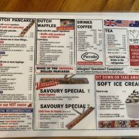 Proper menu picture at The Happy Pig Pancake Shop in Amsterdam