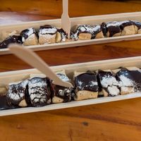 Die veganen Pancakes at The Happy Pig Pancake Shop in Amsterdam