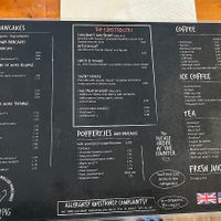 Menu  at The Happy Pig Pancake Shop in Amsterdam